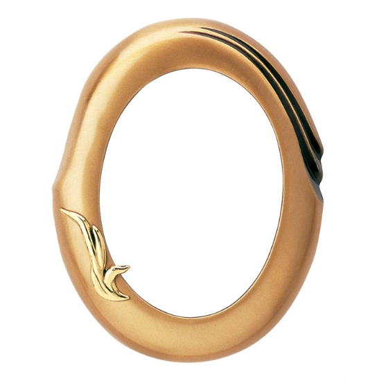 Immagine di Cornice porta-foto ovale con decorazione oro - Linea Olla Fela - Bronzo
