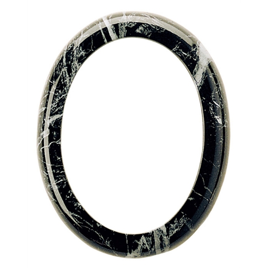 Picture of Oval photo frame - Black Marquinia marble finish - Cotile line - Bronze