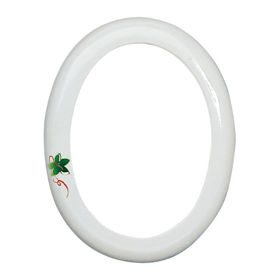Immagine di Cornice porta-foto ovale finitura bianca decorata - Linea Olpe - Bianco Edera