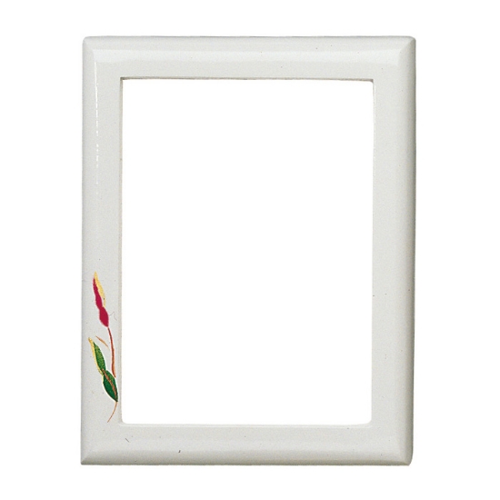 Imagen de Marco de fotos rectangular - Acabado decorado en blanco - Línea Olpe - Blanco Anturium - Bronce