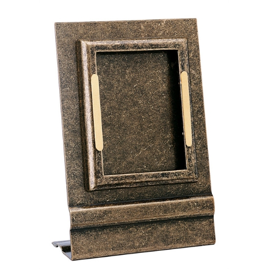 Immagine di Cornice porta-foto rettangolare - Finitura glitter con decorazione bronzo - Montaggio a terra - Linea Cotile - Bronzo