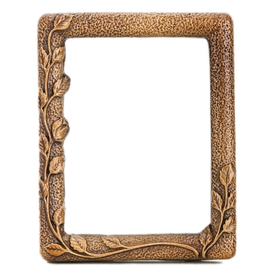 Picture of Rectangular decorated photo frame - Meg Line - Bronze Shell Molding