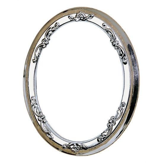Immagine di Cornice portafoto ovale in acciaio con fregi