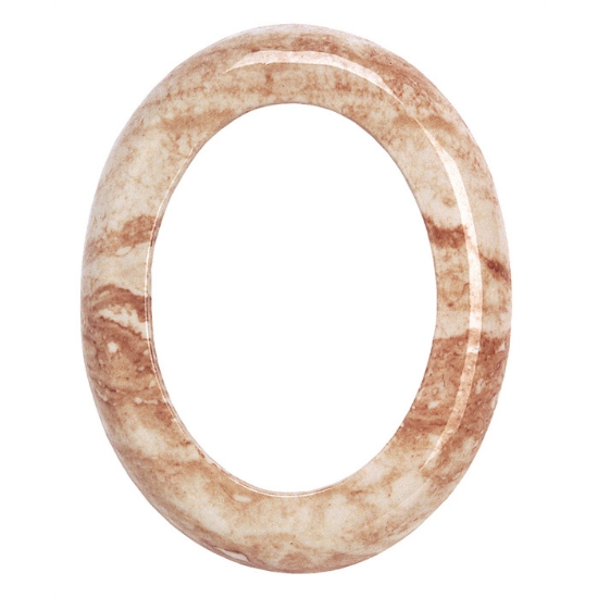 Immagine di Cornice porta-foto ovale - Finitura marmo Travertino - Porcellana