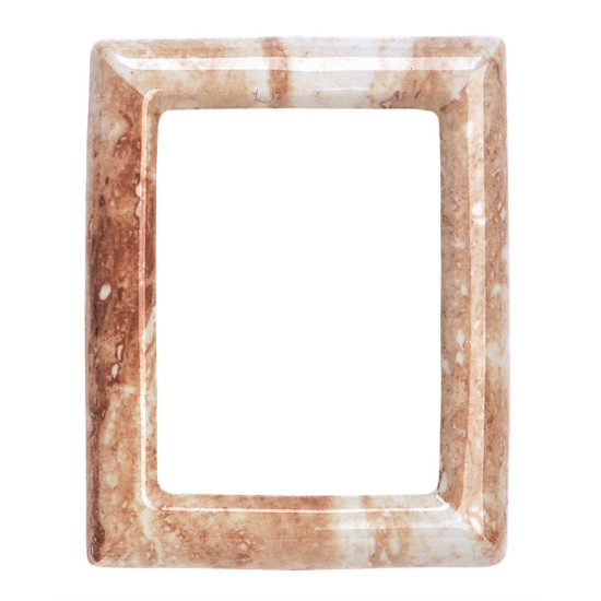 Immagine di Cornice porta-foto rettangolare - Finitura marmo Travertino - Porcellana