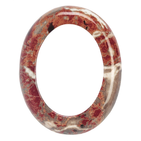 Immagine di Cornice porta-foto ovale - Finitura marmo Rosso Francia - Porcellana