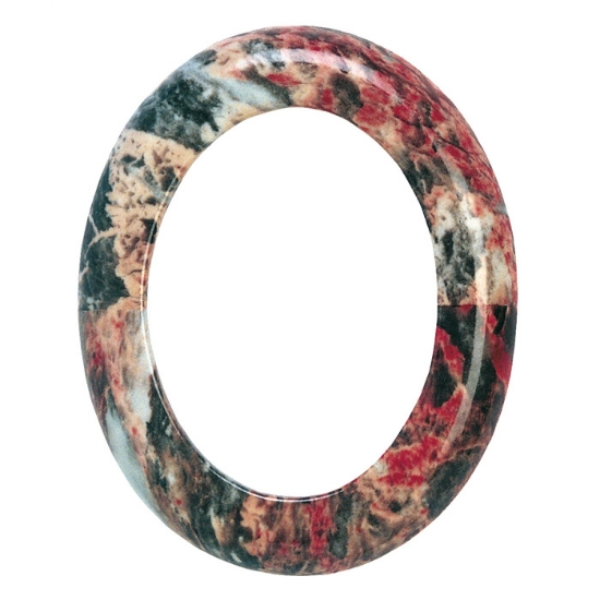 Immagine di Cornice porta-foto ovale - Finitura marmo Perla - Porcellana