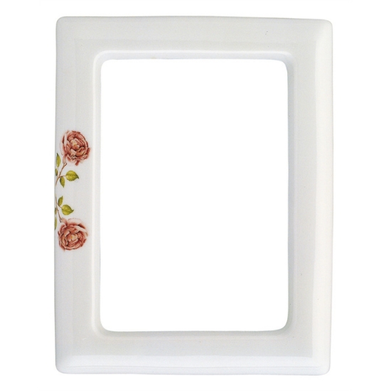 Picture of Rectangular photo frame decorated with roses - Porcelain