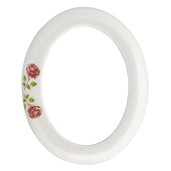 Imagen de Marco de fotos ovalado decorado con rosas - Porcelana