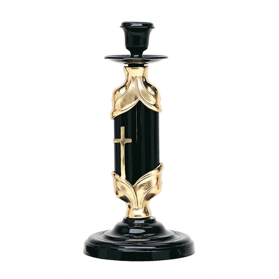 Picture of Bronze candlestick black finish with golden finishes