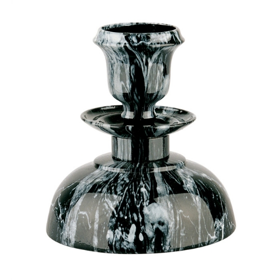 Imagen de Candelabro bajo de bronce - Acabado mármol Marquinia negro