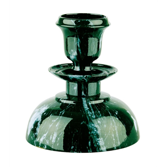 Picture of Small bronze candlestick - Green Guatemala marble finish