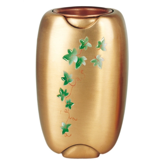 Image sur Vase à fleurs décoré pour pierres tombales - Olpe Lierre - Bronze