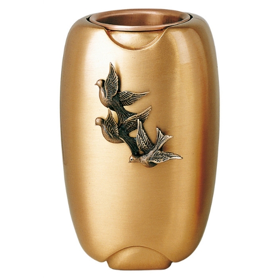 Image sur Vase à fleurs avec colombes - Olpe Volo - Bronze