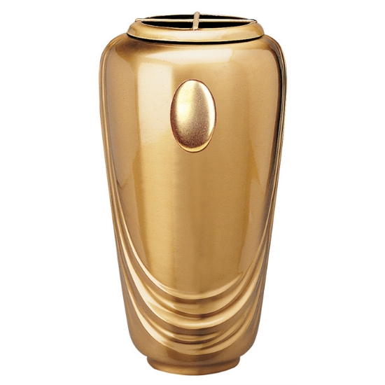 Picture of Large flower vase for tombstone or cemetery monument - Gold Pelike line - Bronze with gold application
