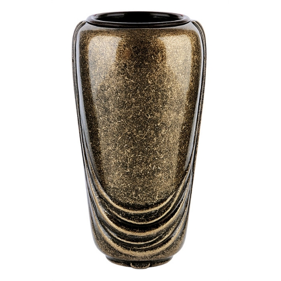 Image sur Vase à fleurs pour pierre tombale - Ligne Pelike - Bronze Glitter