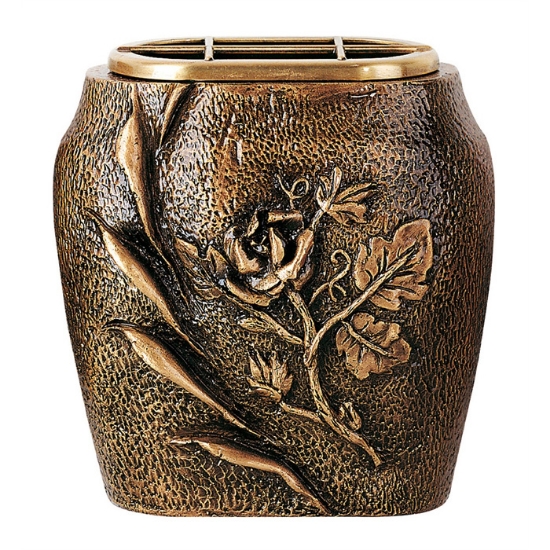 Image sur Pot à fleurs pour pierre tombale - Ligne Keliche - Bronze