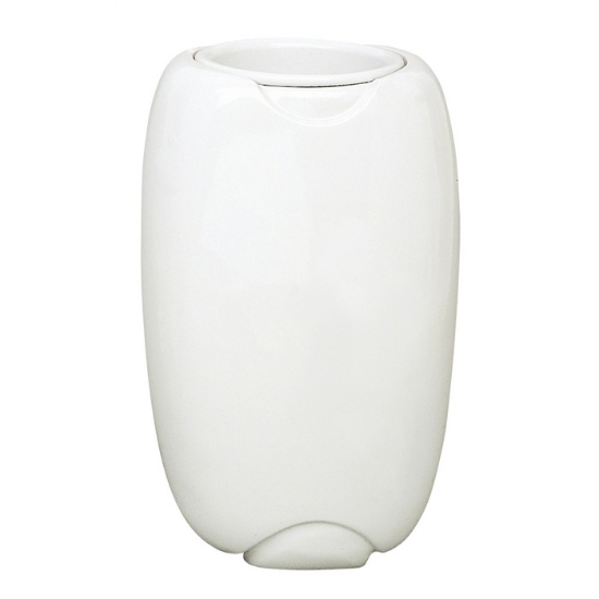 Immagine di Vaso portafiori per lapide - Linea Olpe bianco - Bronzo