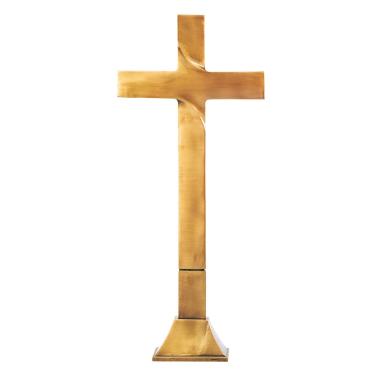 Immagine di Croce in bronzo rettangolare con base quadrata