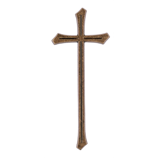 Immagine di Croce in bronzo glitter con angoli smussati