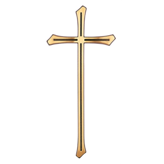 Imagen de Cruz de bronce pulido con esquinas redondeadas