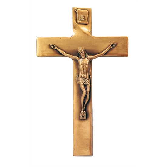 Immagine di Croce in bronzo semplice con crocifisso