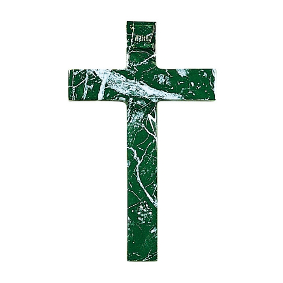 Immagine di Croce in bronzo - Finitura marmo Verde Guatemala