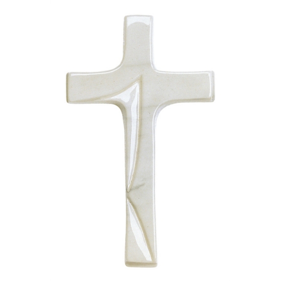 Imagen de Cruz de porcelana para lápidas - Acabado mármol de Carrara