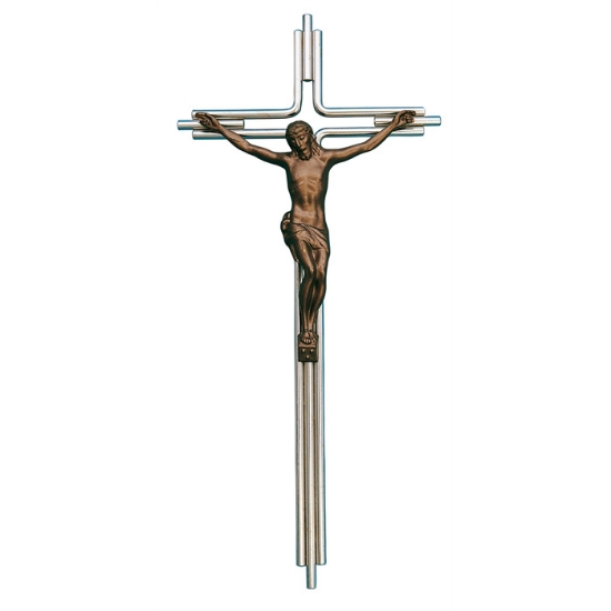 Picture of Bronze crucifix for tombstones on steel cross