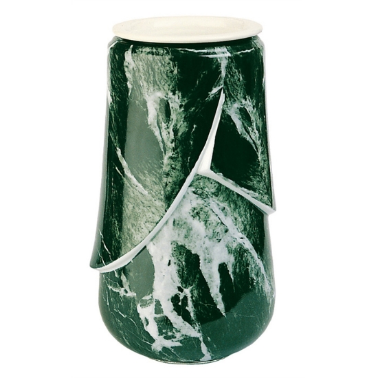 Immagine di Vaso portafiori per loculi cinerari e ossari - Linea Victoria Verde Alpi - Porcellana