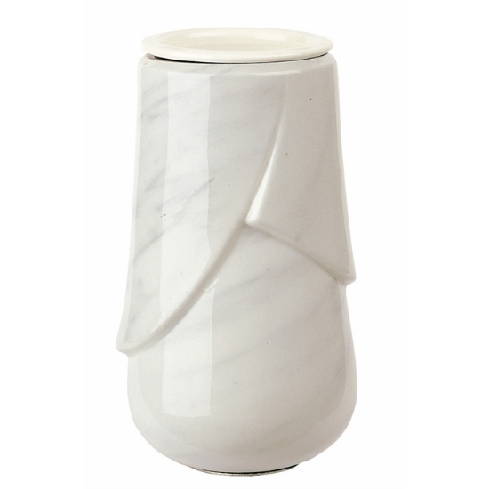 Image sur Vase à fleurs pour pierre tombale - Ligne Victoria Carrara - Porcelaine