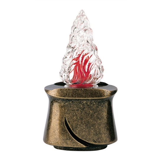 Image sur Lampe votive pour pierres tombales - Ligne Idria - Bronze Glitter