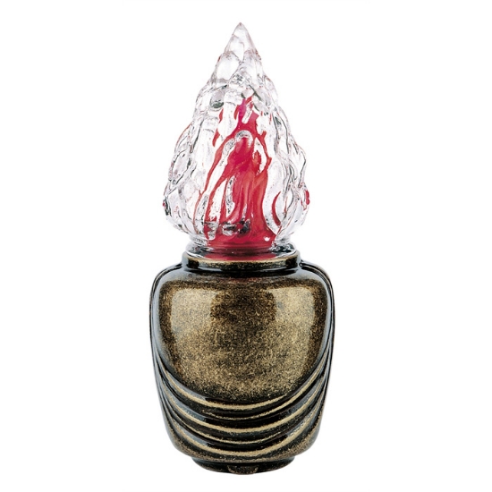 Immagine di Lampada votiva per lapidi - Linea Pelike - Bronzo finitura glitter