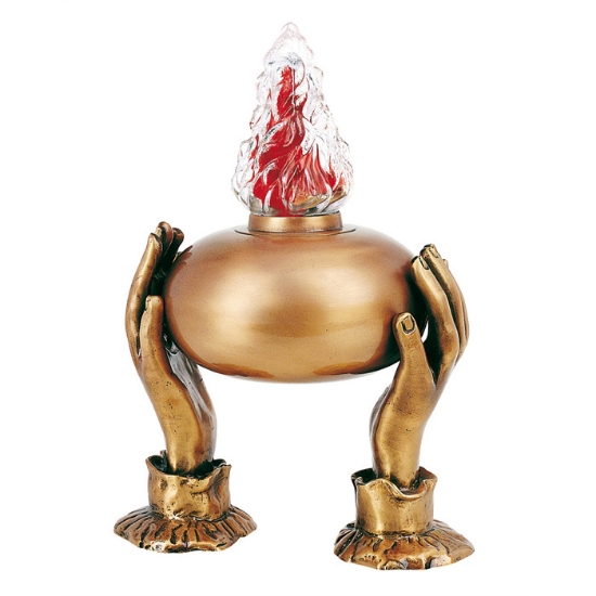 Image sur Lampe soutenue par des mains - Cotile - Bronze