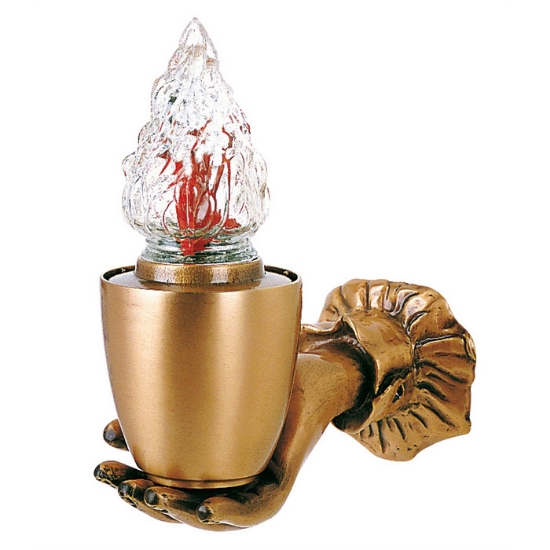 Image sur Lampe soutenue par une main - Pisside - Bronze