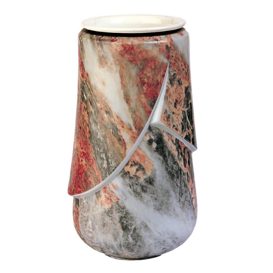 Immagine di Vaso portafiori per lapide - Linea Victoria Perla - Porcellana