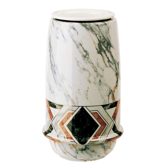Immagine di Vaso portafiori per lapide - Linea Saturno losanga - Porcellana