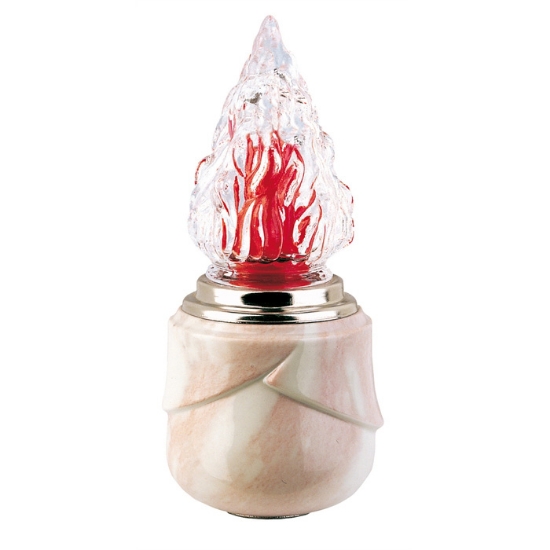 Picture of Votive lamp for gravestones - Victoria Line Pink Marble - Porcelain