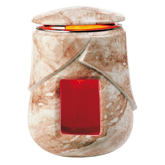 Picture of Candle lamp for gravestones - Victoria Travertine Line - Porcelain