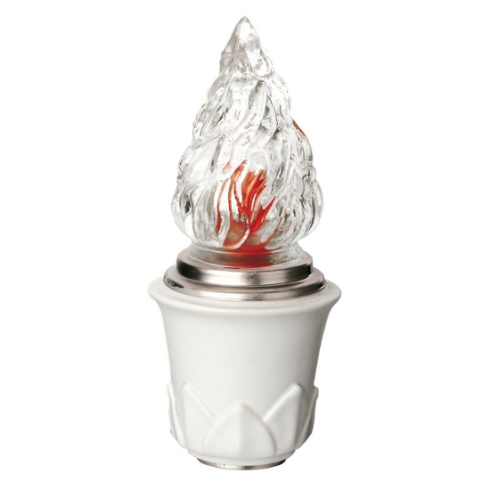 Immagine di Lampada votiva per lapidi - Linea Calice Bianco - Porcellana
