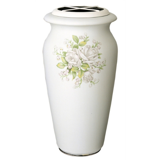 Picture of Large flower vase for tombstone or cemetery monument - Venere Venere line - Porcelain