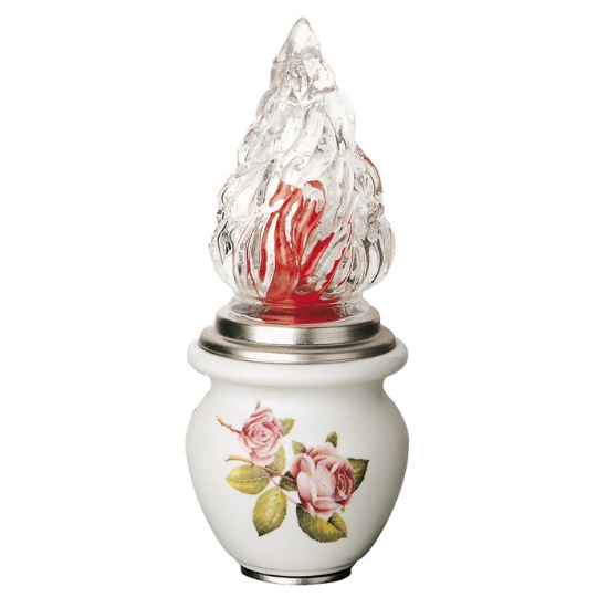 Immagine di Lampada votiva per lapidi - Linea Venere Rose - Porcellana