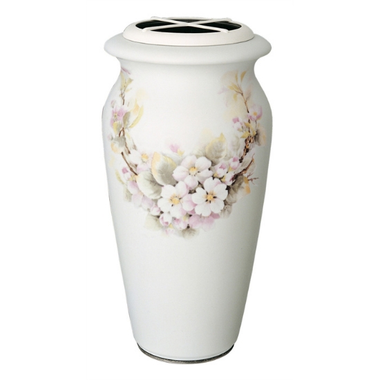 Image sur Grand vase à fleurs pour pierre tombale ou monument de cimetière - Ligne Venere Primptemps - Porcelain
