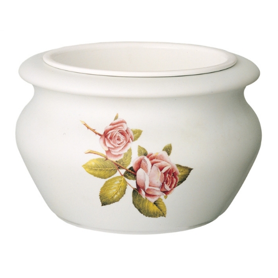 Picture of Flowerpot for gravestones and cemetery monuments - Venere rose line - Porcelain