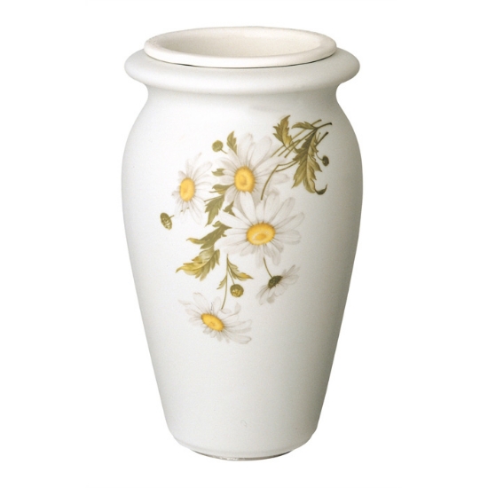 Image sur Vase à fleurs pour pierre tombale - Ligne Venere marguerite - Porcelaine