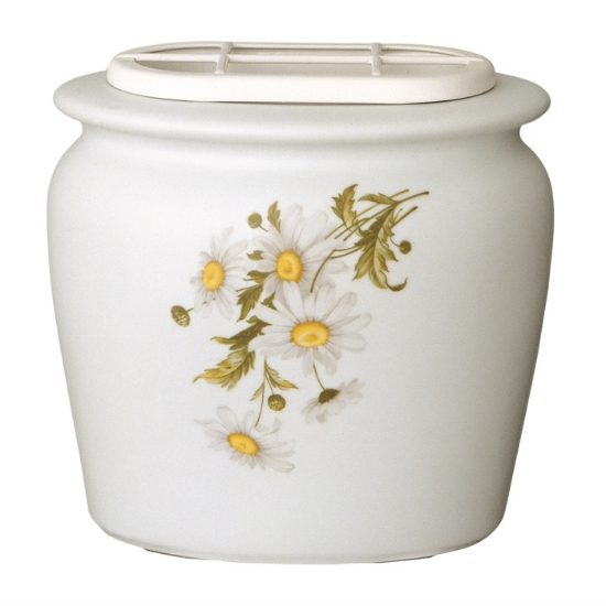 Picture of Flower tray for gravestone - Venere daisy line - Porcelain