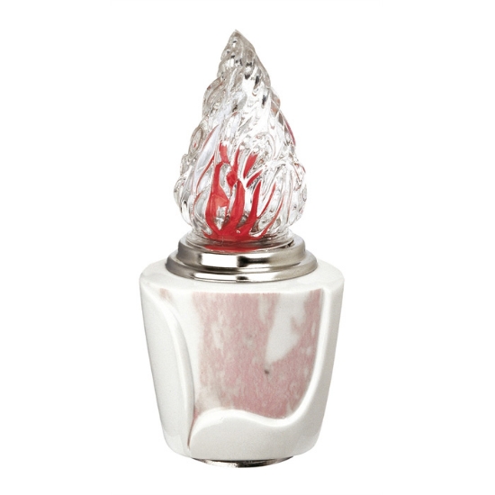 Imagen de Lámpara votiva para lápidas - Línea Decoro mármol rosa - Porcelana