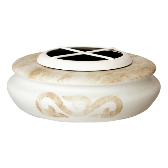 Picture of Recessed flower vase for ground graves or shelves - Etruscan Venus line - Porcelain