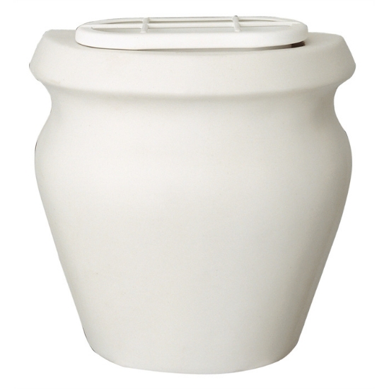Image sur Pot à fleurs pour pierre tombale - Ligne pot blanc - Porcelaine