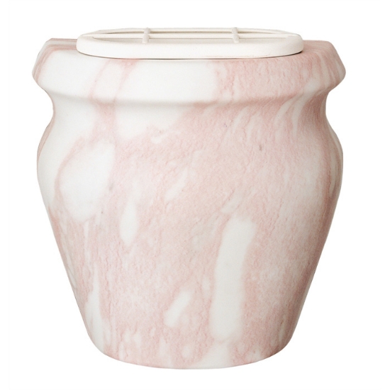 Image sur Pot à fleurs pour pierre tombale - Ligne Giara rose - Porcelaine